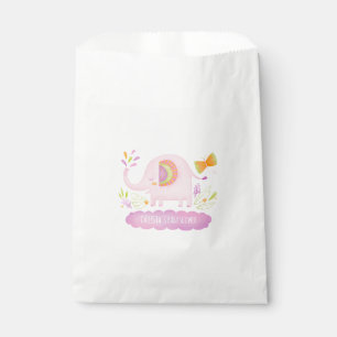 Bolsa De Papel Chica rosa Cute Elephant Baby Shower