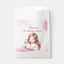 Bolsa De Papel Chica Rosa Estrella del Arcoiris Cumpleaños