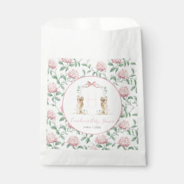 Bolsa De Papel Chica Rosa Preppy Sur Perro Baby Shower