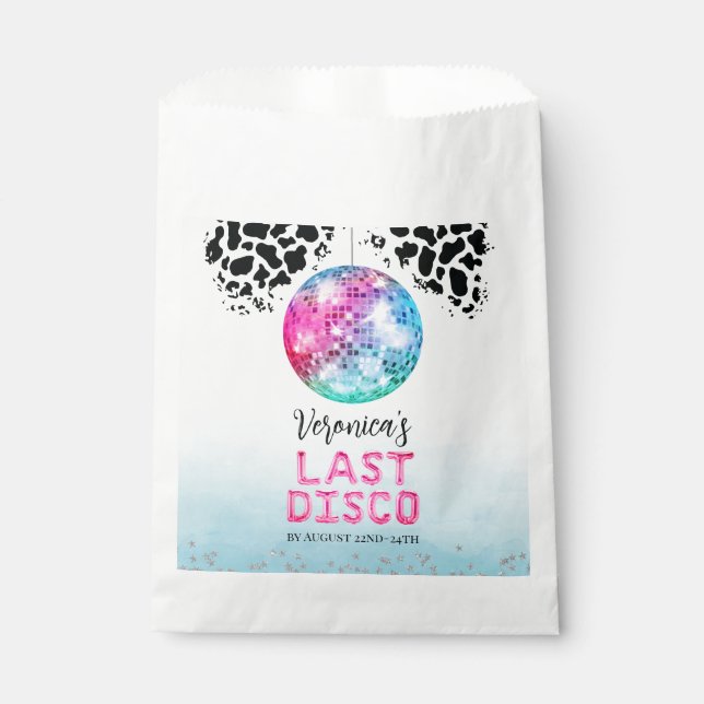 Bolsa De Papel Chica Vaquera de Disco Despedida de Soltera (Anverso)