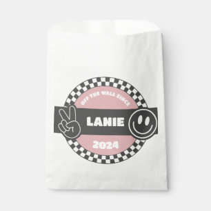 Bolsa De Papel Chicas Checkered Skateboard Groovy Rad Cumpleaños