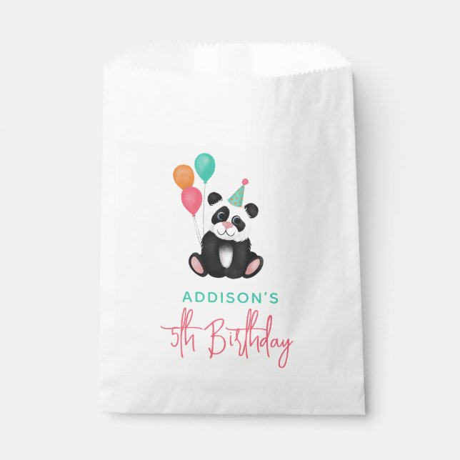 Bolsa De Papel Chicas Cute la Jungla Panda Oso Niños Fiesta de cu (Anverso)