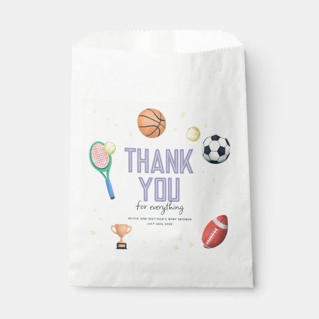 Bolsa De Papel Chicas Cute Sports Superstar Baby Shower (Anverso)