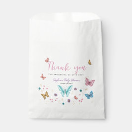 Bolsa De Papel Chicas de mariposa Cute Pink Gracias Baby Shower