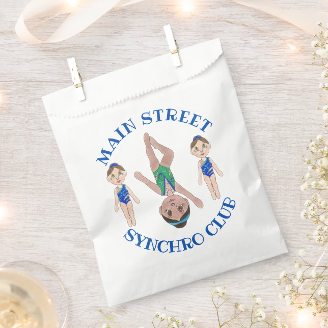 Bolsa De Papel Chicas De Natación Sincronizados Síncronos Deporte (Cortado)