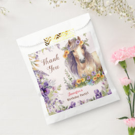 Bolsa De Papel Chicas Horse Birthday Party Purple Floral
