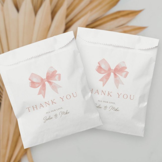 Bolsa De Papel Chicas Pink Bow Feminine Coquette Baby Shower (Subido por el creador)