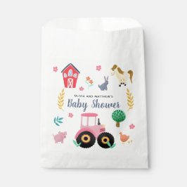 Bolsa De Papel Chicas recortan Baby Shower, un tractor de granja 