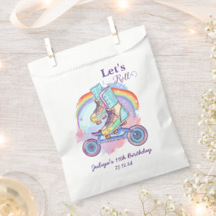 Bolsa De Papel Chicas Roller Skinche púrpura Cumpleaños