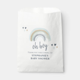 Bolsa De Papel Chico Bebe Ducha Azul Boho Arcoíris Gracias