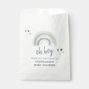 Bolsa De Papel Chico Bebe Ducha Azul Boho Arcoíris Gracias