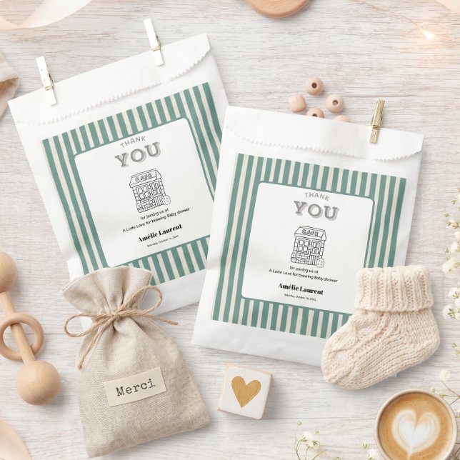 Bolsa De Papel Chico Café Está en Infusión Fiesta de Bebé Moderna (Subido por el creador)