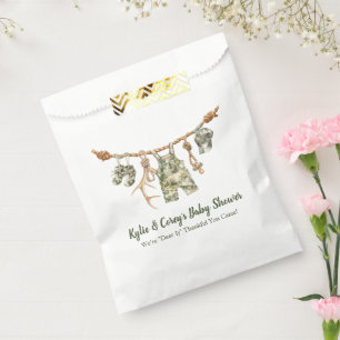 Bolsa De Papel Chico Camuflaje Caza Cuerda de Ropa Baby Shower
