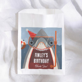 Bolsa De Papel Chico Cumpleaños Fiesta de Piscina Tiburón Agradec