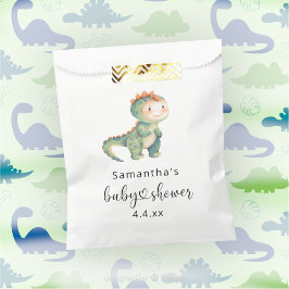 Bolsa De Papel Chico de acuarela dinosaurio baby shower