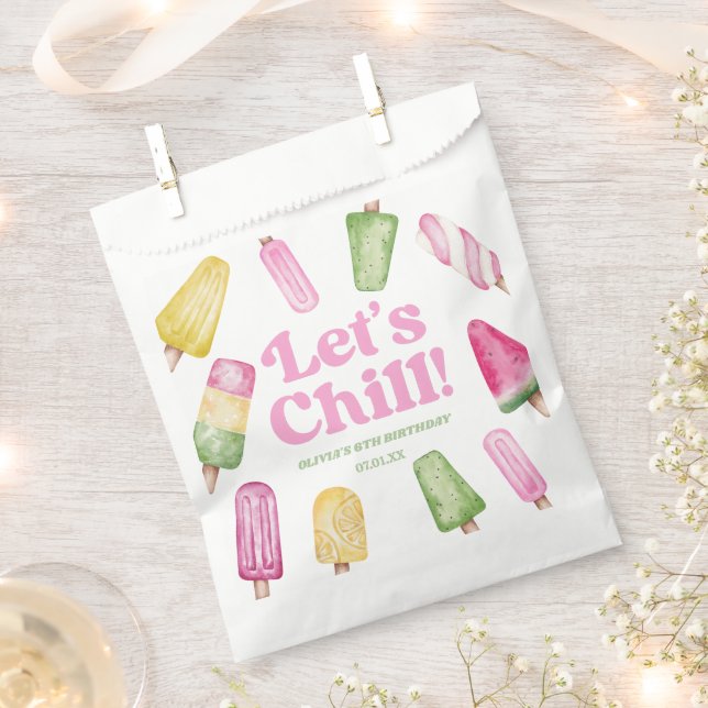 Bolsa De Papel Chill Popsicle Retro Popsicle Party (Cortado)