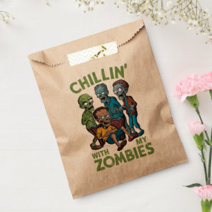 Bolsa De Papel Chillin Con Mis Zombies Halloween Niños Graciosos