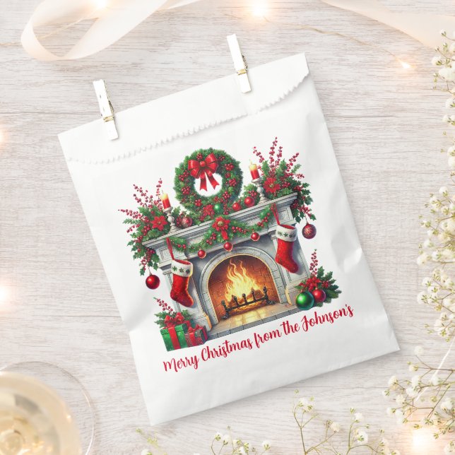 Bolsa De Papel Chimenea de Navidad (Cortado)