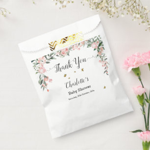 Bolsa De Papel Chimenea de rosas rosadas con mariposas para baby