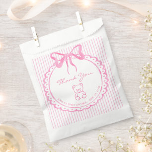 Bolsa De Papel Chimenea Rosa de Acuarela Baby Shower