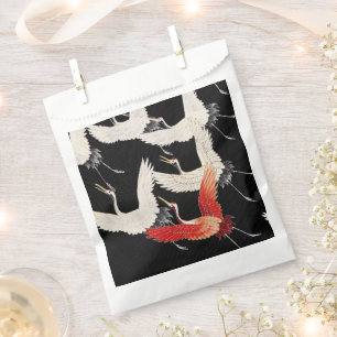 Bolsa De Papel Chinoiserie Grulla Voladora Zen Kimono Minimalista