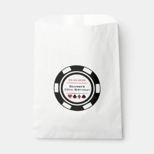 Bolsa De Papel Chip de póquer blanco y negro en Las Vegas