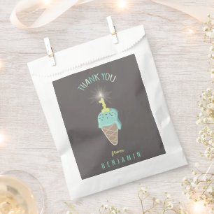 Bolsa De Papel Chispeante de Helado de Menta Niño Cumpleaños 1 Gr