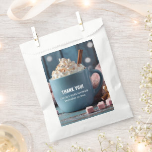 Bolsa De Papel Chocolate caliente con crema batida Baby Shower ac
