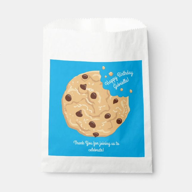 Bolsa De Papel Chocolate Chip Cookie Niños Primer Fiesta de Cumpl (Anverso)