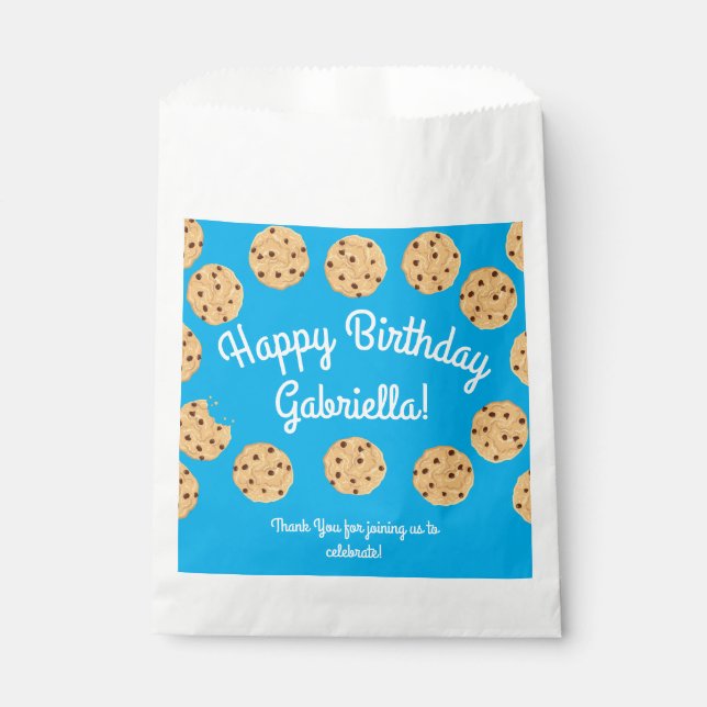 Bolsa De Papel Chocolate Chip Cookie Niños Primer Fiesta de Cumpl (Anverso)
