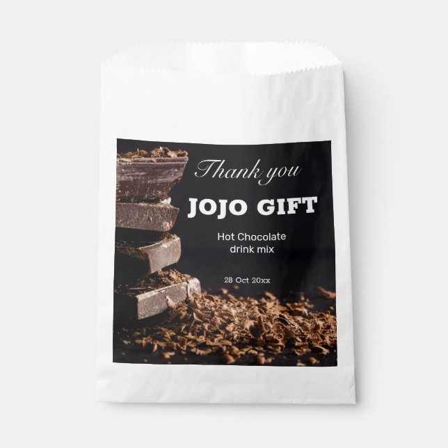 Bolsa De Papel Chocolate negro personalizado Diseño de fiesta pro (Anverso)
