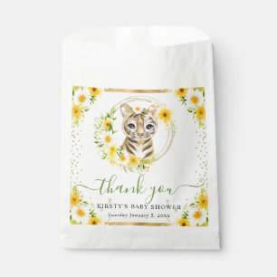 Bolsa De Papel Chorreado de Acuarela Cumpleaños de Bebe Tigre Flo
