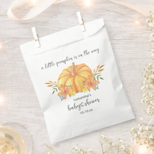 Bolsa De Papel Chorreado de naranja Fiesta de bebé de calabaza