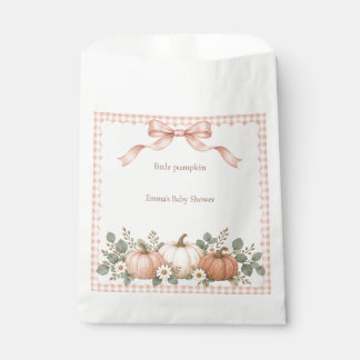 Bolsa De Papel Chorreo de Gingham Little Pumpkin Baby Shower