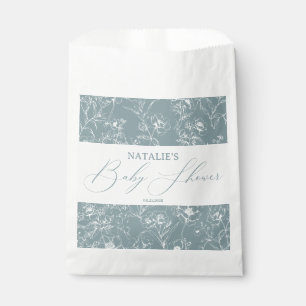 Bolsa De Papel Chorreo Floral Azul Vintage Intemporal para Baby S