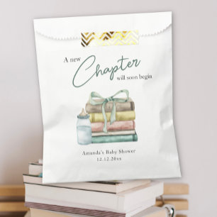 Bolsa De Papel Chorro de Acuarela Nuevo Capítulo Baby Shower