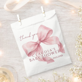 Bolsa De Papel Chorro de Acuarela Rosa Elegante para Baby Shower