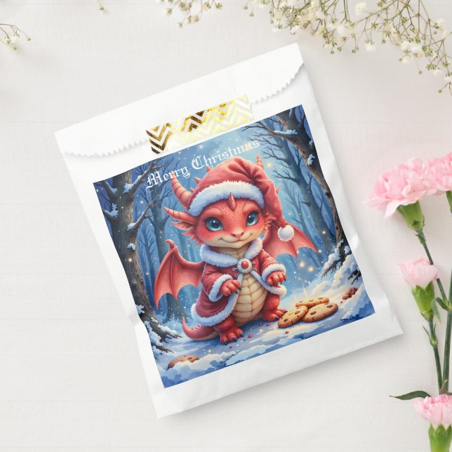Bolsa De Papel Christmas dragon, too cute to arrest,  (Sellado)