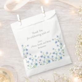 Bolsa De Papel Chupinada de bebé de flores silvestres de acuarela