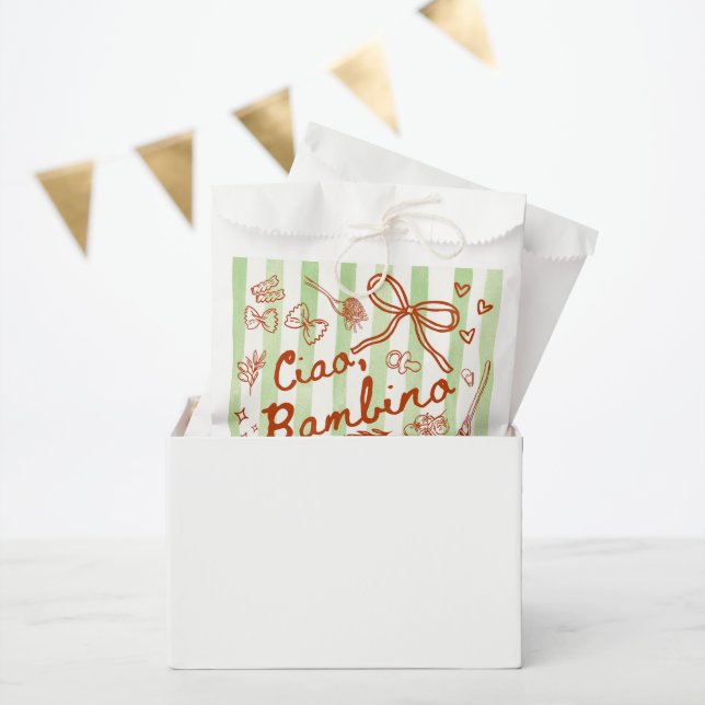Bolsa De Papel Ciao Bambino (Green) (Fiesta)