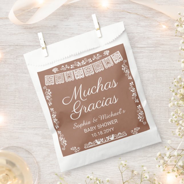 Bolsa De Papel Cielito Lindo Baby Shower Muchas Gracias (Cortado)