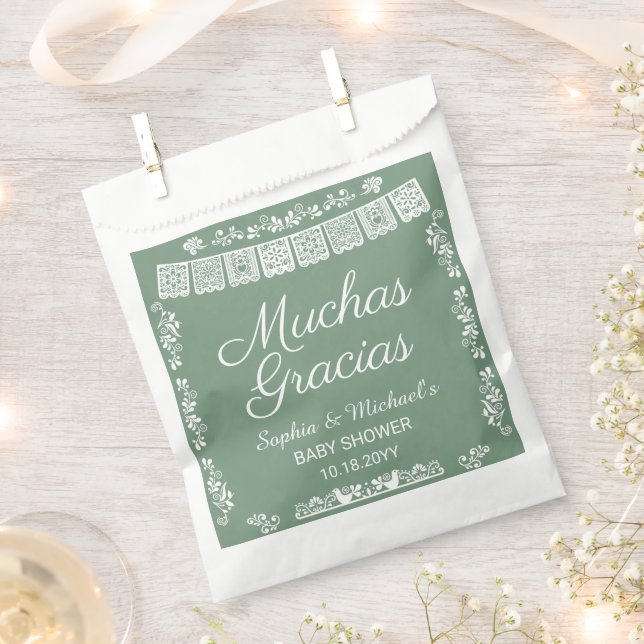 Bolsa De Papel Cielito Lindo Baby Shower Muchas Gracias (Cortado)