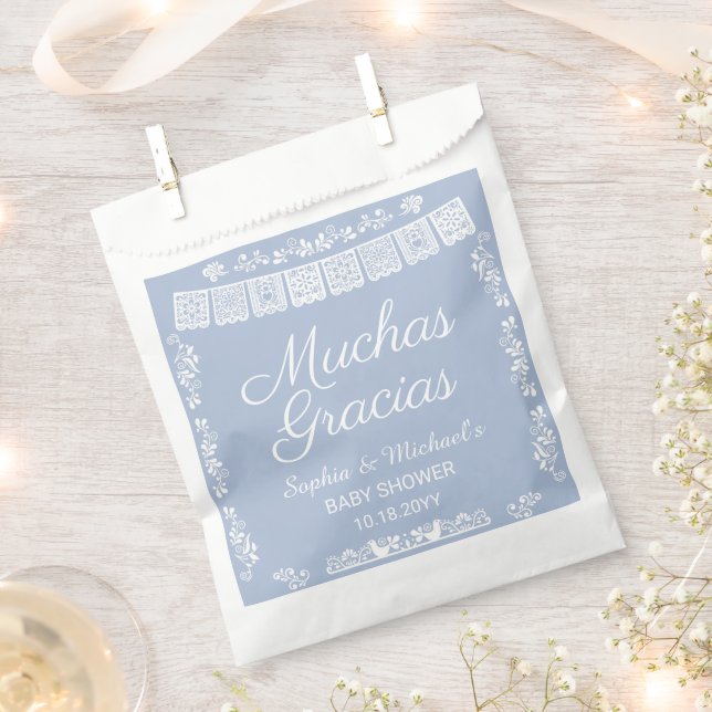 Bolsa De Papel Cielito Lindo Baby Shower Muchas Gracias (Cortado)