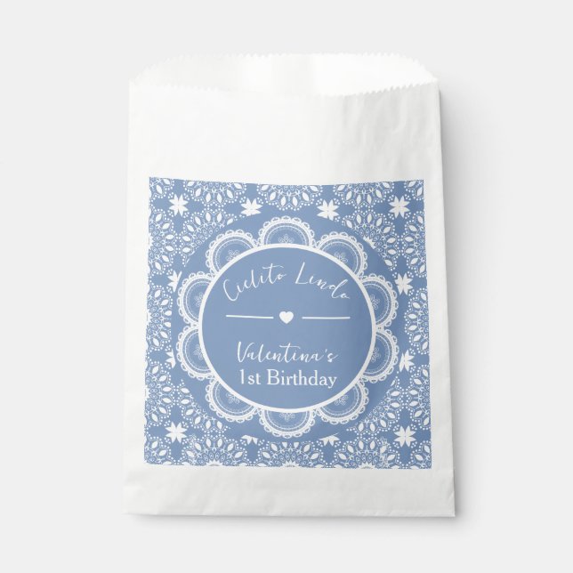 Bolsa De Papel Cielito Lindo Cumpleaños 1 Azul (Anverso)