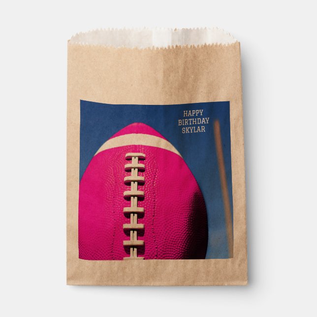Bolsa De Papel Cielo azul y fútbol rosa Chica adolescente (Anverso)