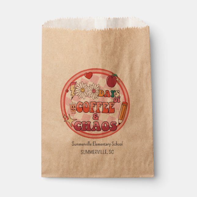 Bolsa De Papel Cien días de clases 100 días 100° Groovy (Anverso)