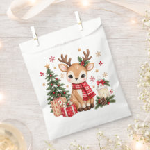 Ciervo de Navidad Adorable con Árbol de Navidad 