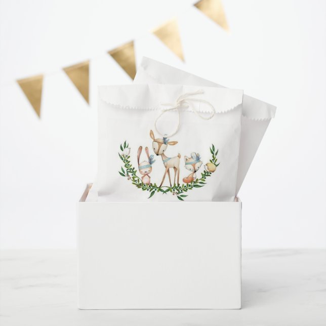 Bolsa De Papel Ciervos adorables en acuarela (Fiesta)