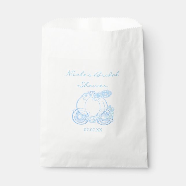 Bolsa De Papel Cinderella Blue Carriage Party Favor Bags (Anverso)