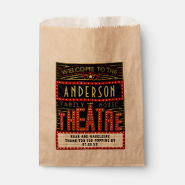 Bolsa De Papel Cine de cine Marquee Popcorn Nombres de Bodas